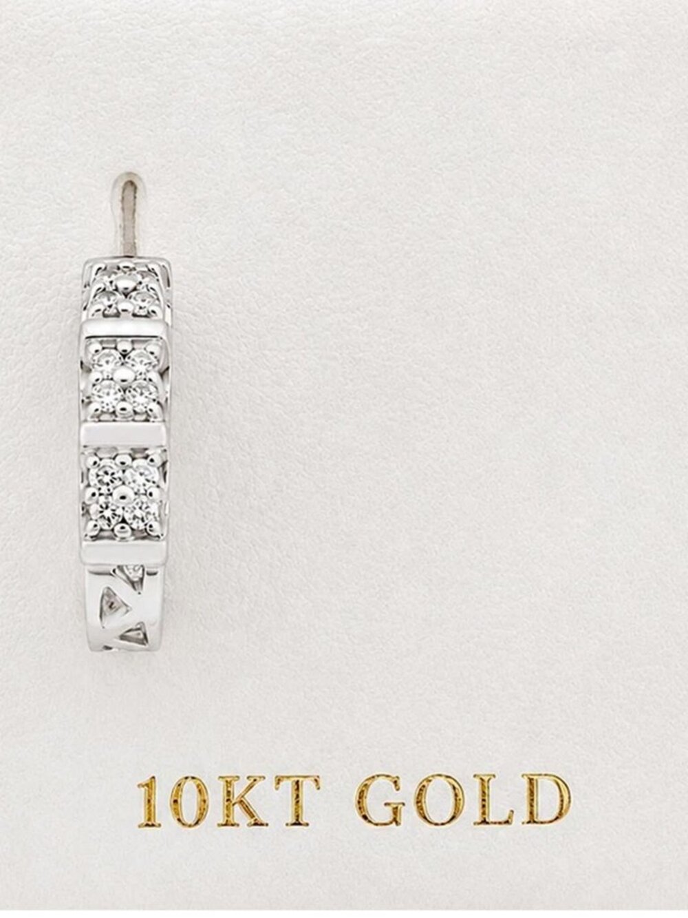 Genuine Diamonds Single Huggie Earring 10k White Gold